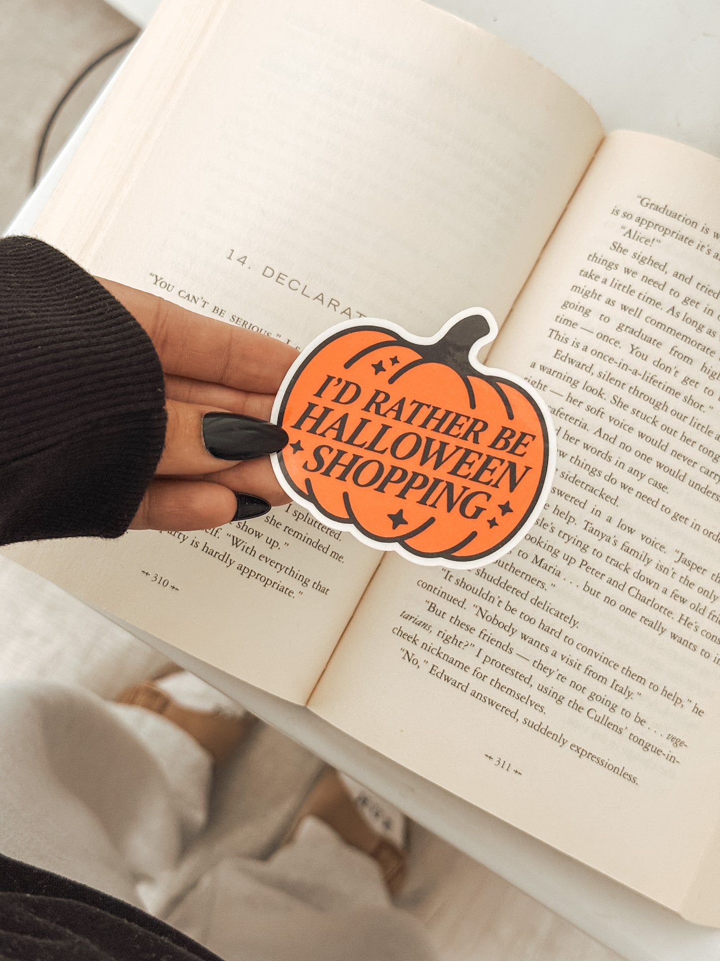 I'd rather be Halloween shopping pumpkin sticker