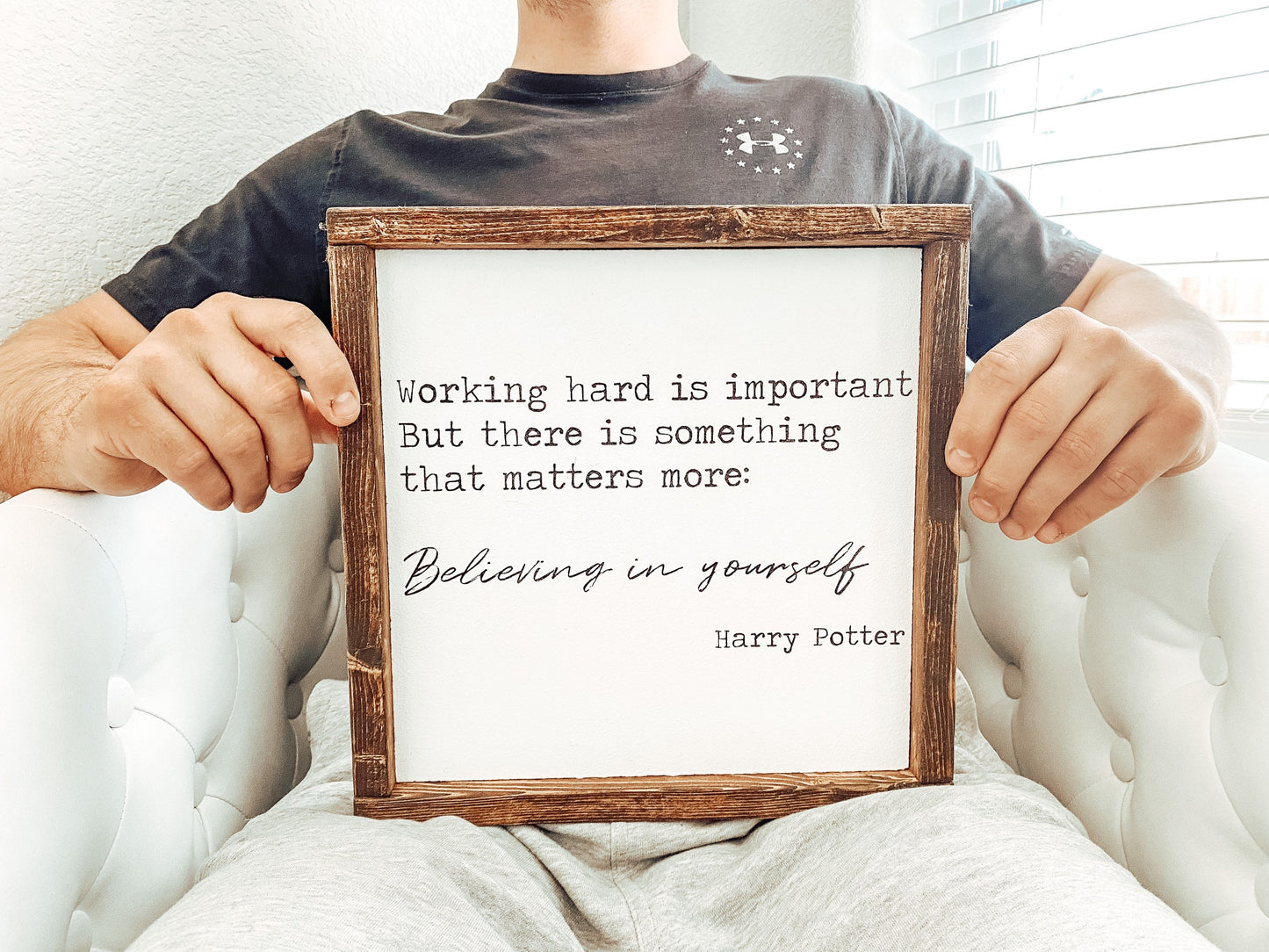 Working hard is important - Wood sign