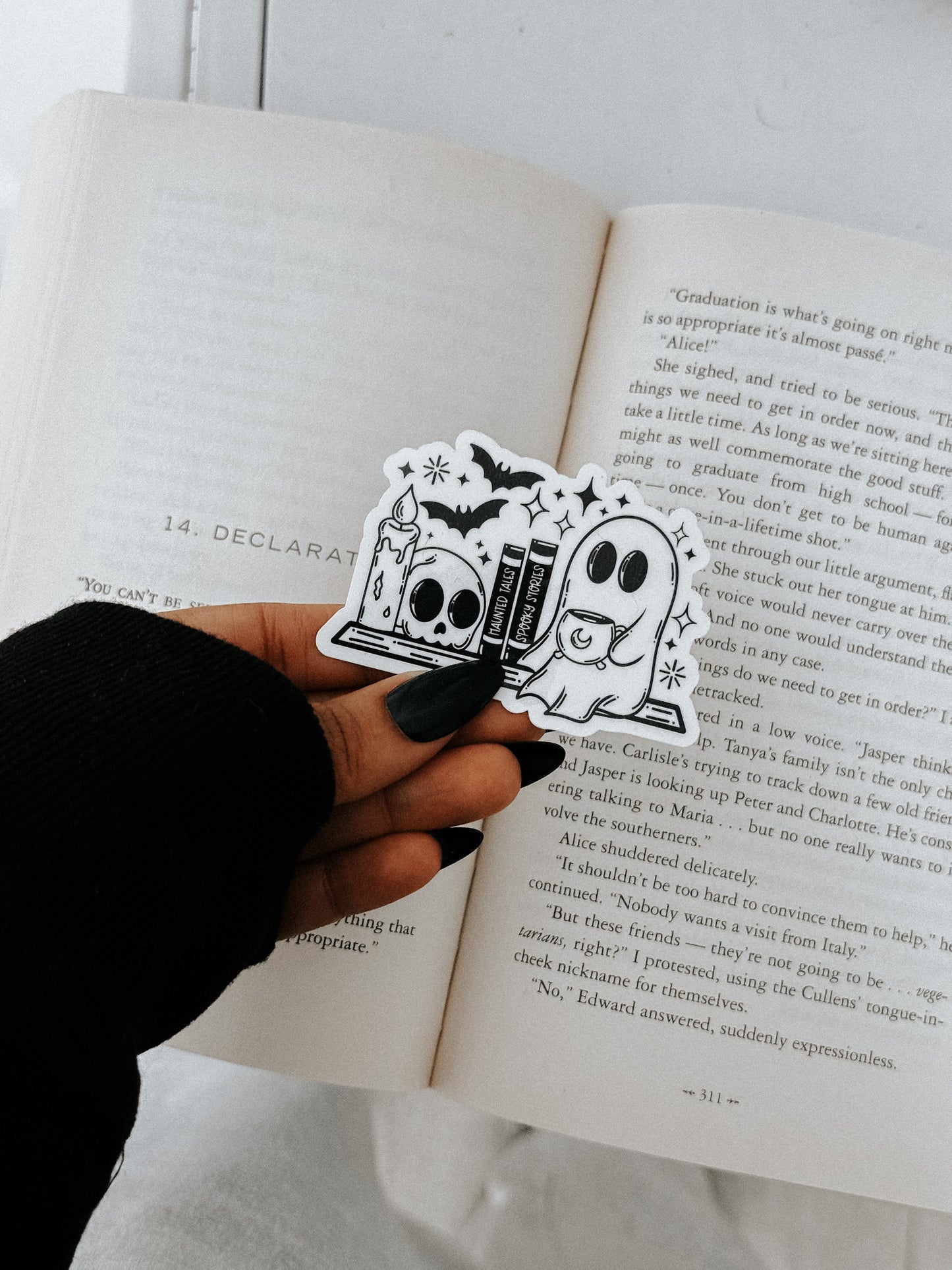 Ghost reading sticker