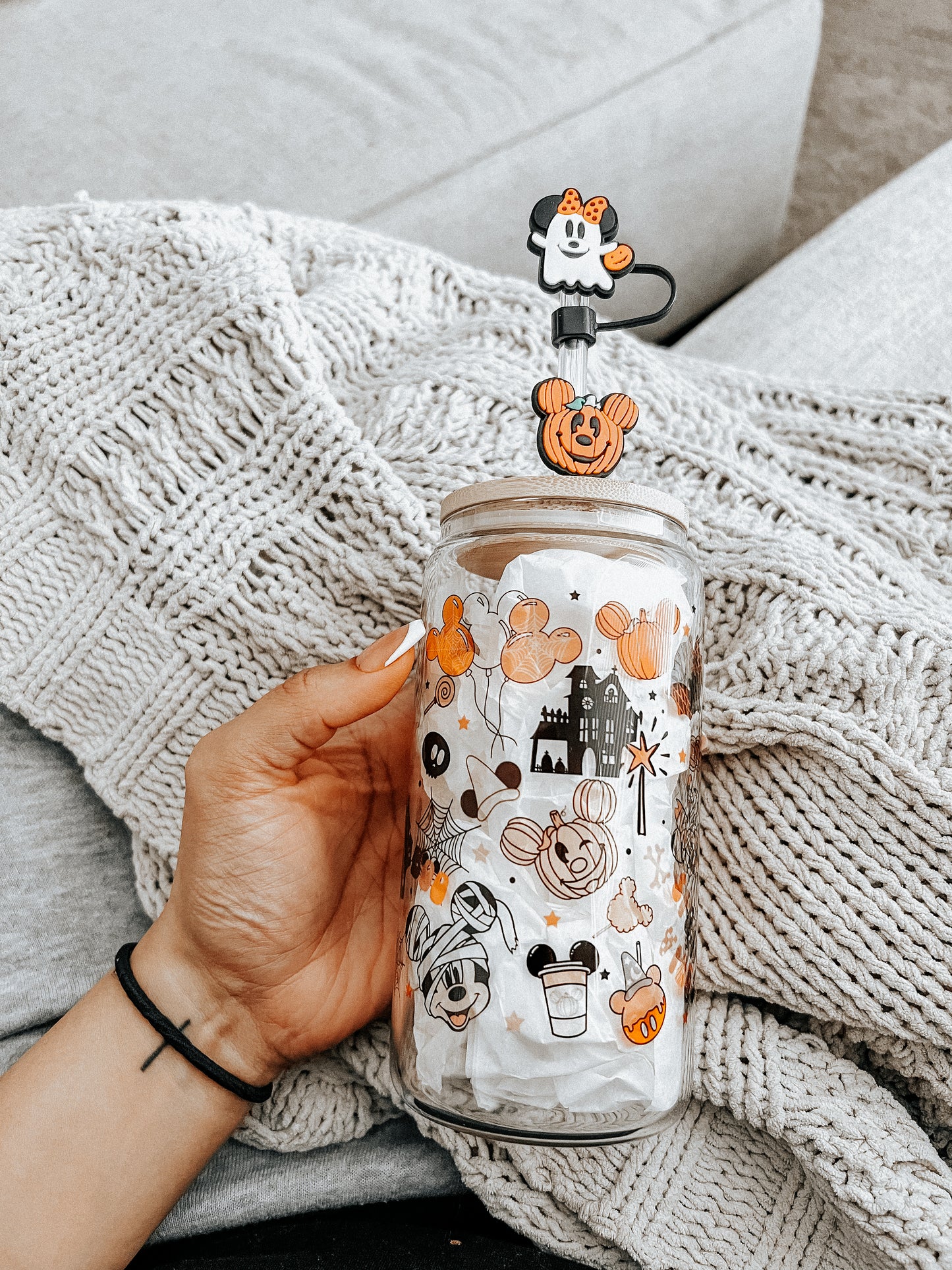 Magical mouse Halloween glass cup