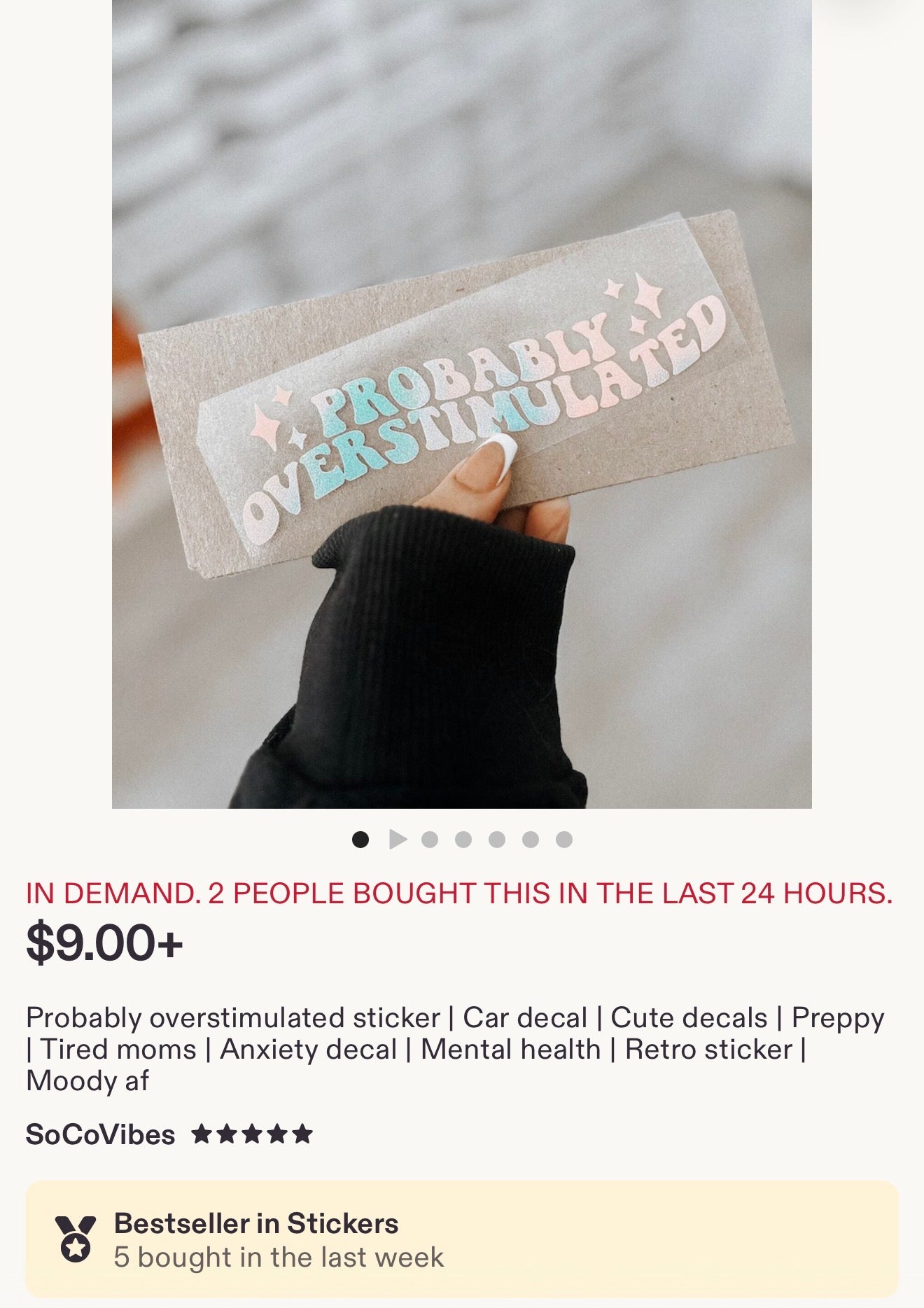 Probably overstimulated sticker | Car decal