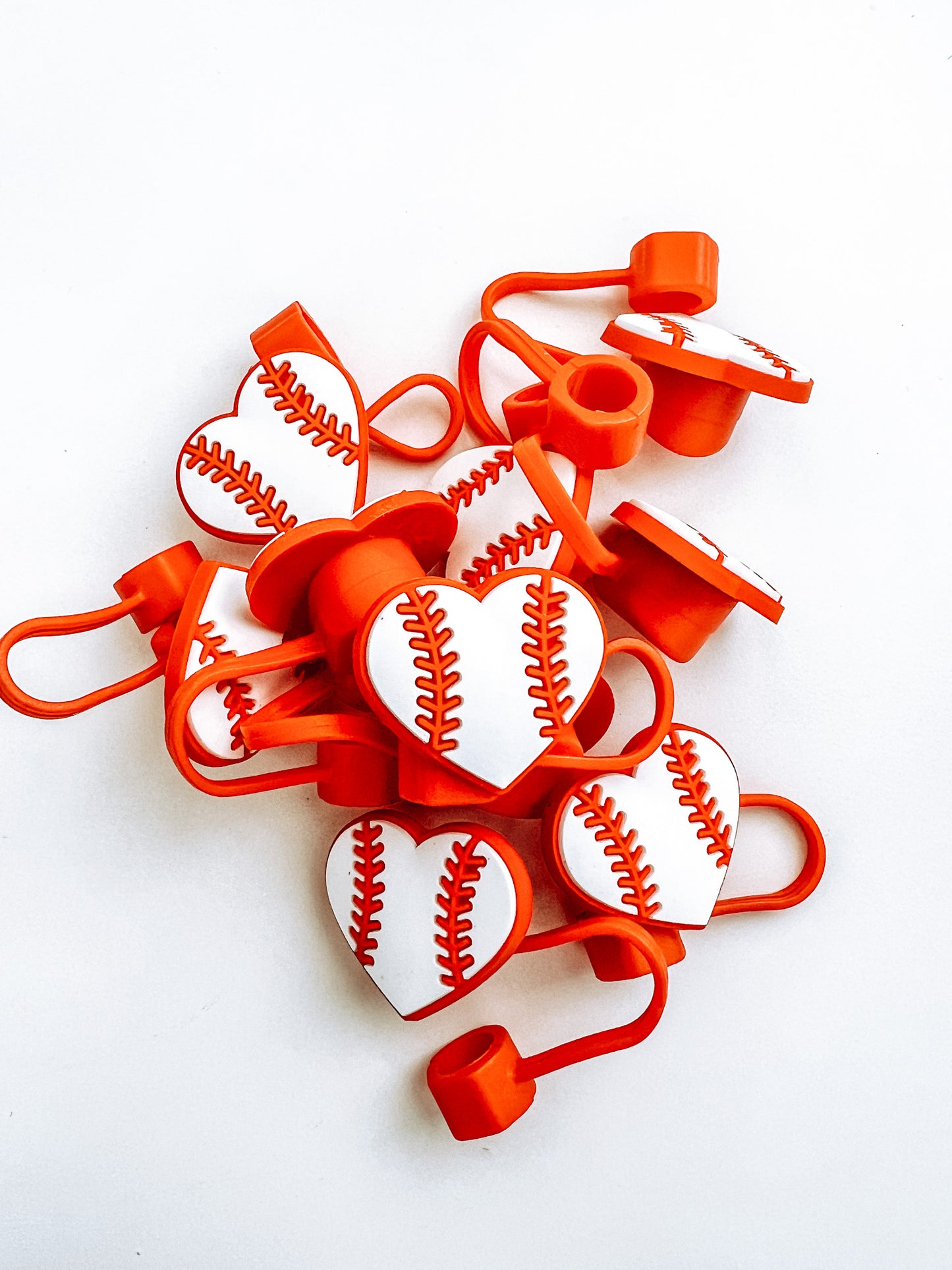 Baseball heart | Straw topper