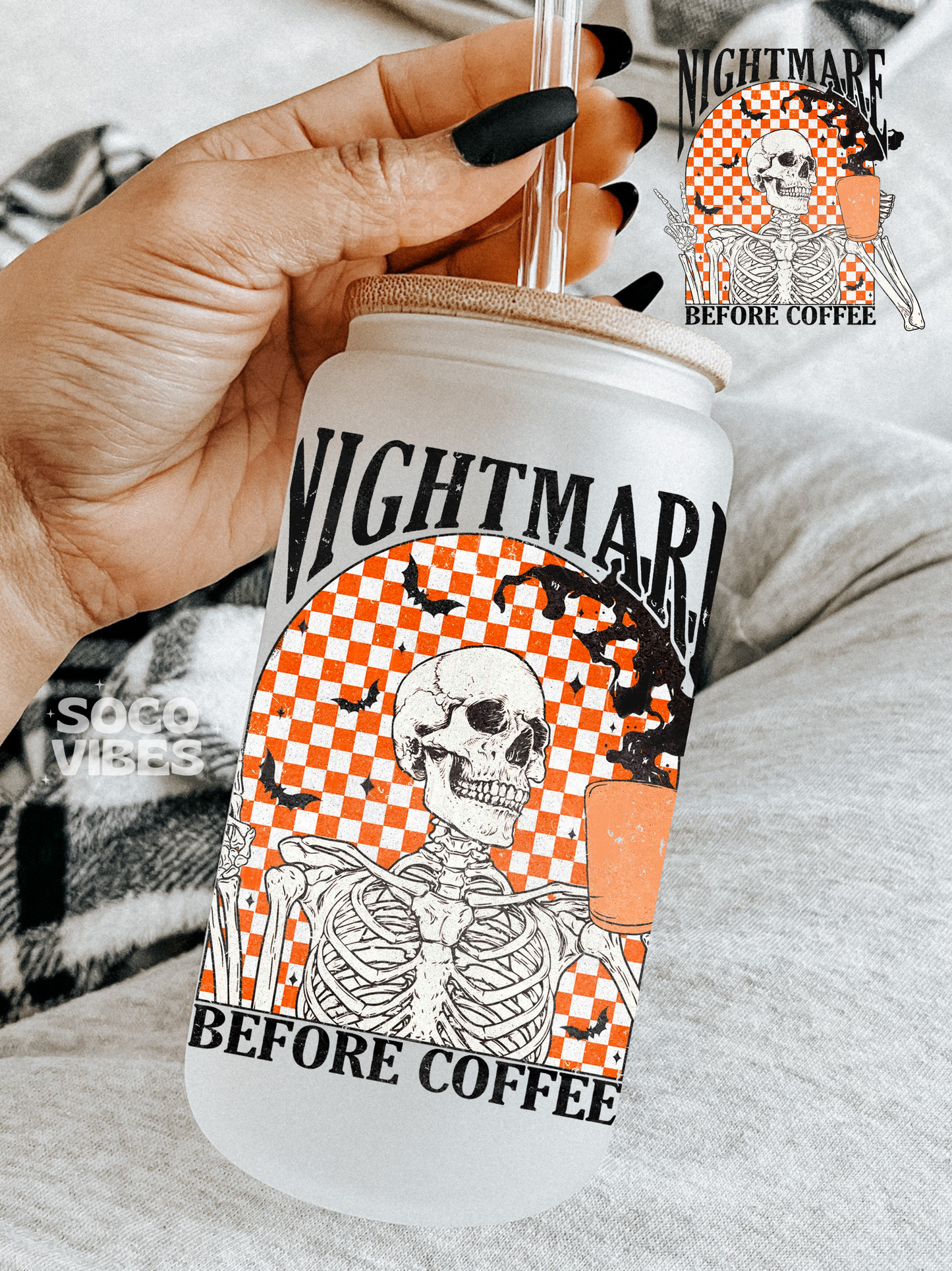 Nightmare before coffee | UV DTF Decal