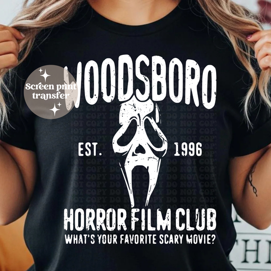 Horror film club in white | Screen print
