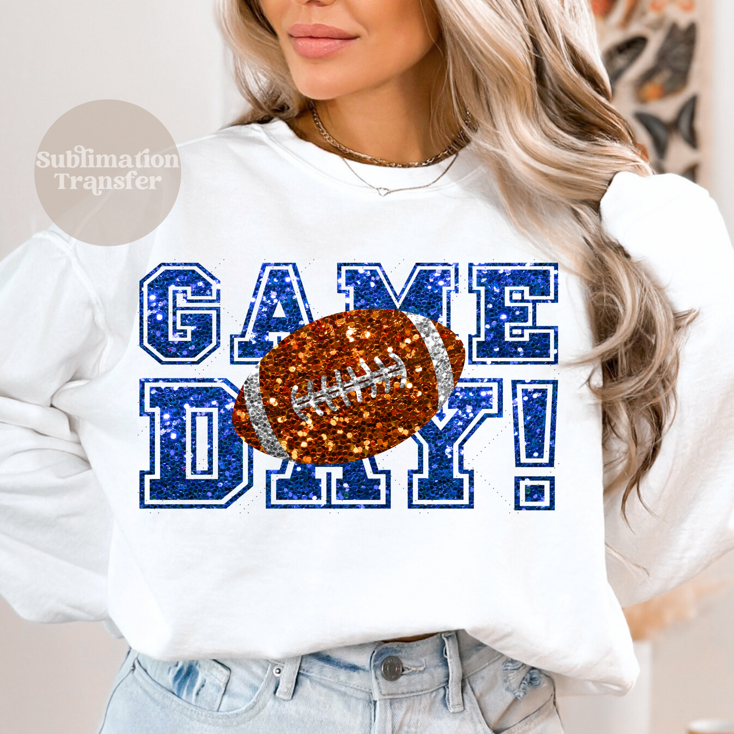 Game day glitter blue | Sublimation transfer