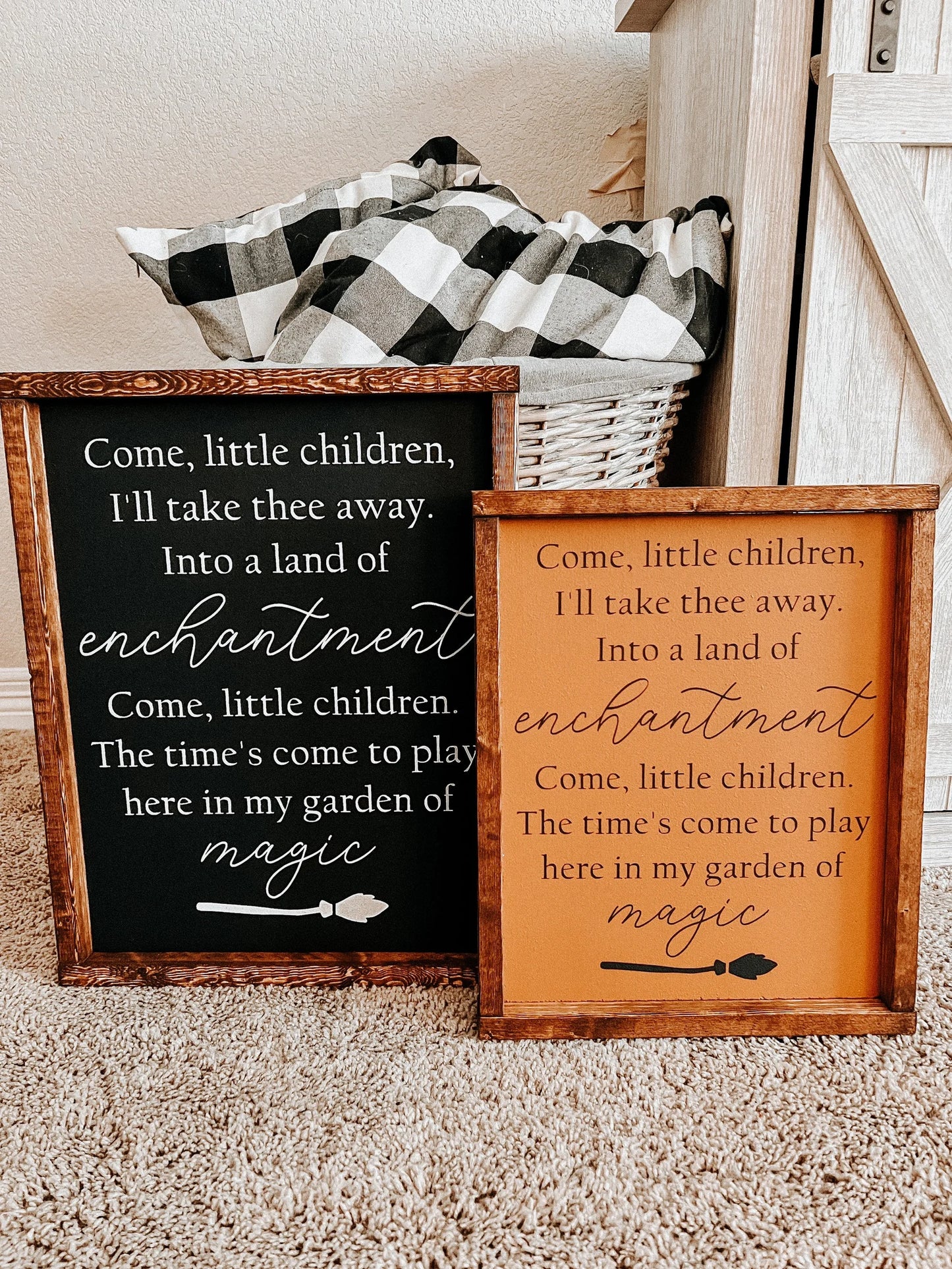 Come little children wood sign